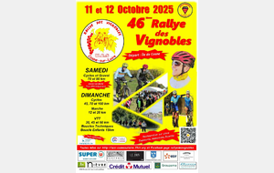 11 et 12 Octobre Rallye des vignobles
